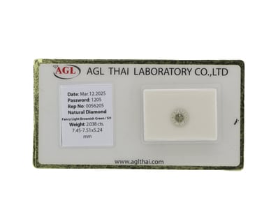 2.038CT CERTIFIED, NATURAL YELLOW/GREEN DIAMOND   ...
