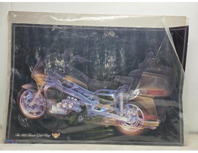 Vintage 1988 Honda Gold Wing motorcycle poster