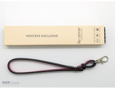 COLLECTION OF BLACK / PINK LEATHER KEYCHAINS

To...