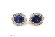 14K Rose Gold, Blue Sapphire And Diamond Halo