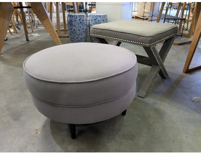 Elegant upholstered ottoman and bench set featurin...