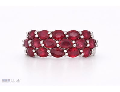 NATURAL BURMESE RUBY RING ON 925 SILVER - WITH CER...