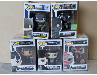 LOT OF 5 FUNKO POP! HEROES BATMAN VINYL FIGURES - ...