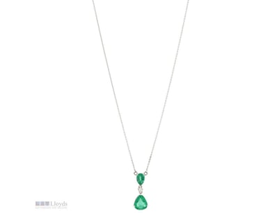 THE NECKLACE FEATURES, ONE PEAR MIXED CUT, EMERALD...