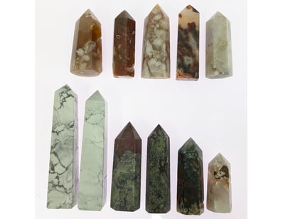 COLLECTION OF POLISHED STONE OBELISK SPECIMENS

...