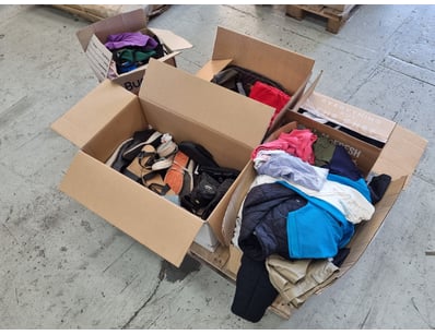 Bulk lot of mixed clothing and footwear comprising...
