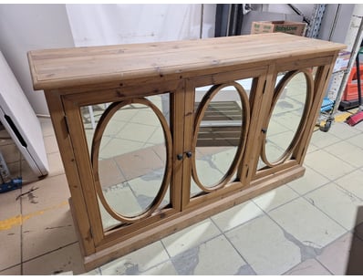 Hall Table With Mirrors, Timber Style, Natural Fin...