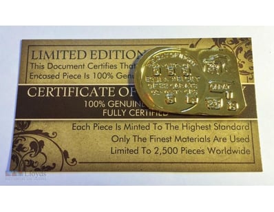 NEW 1852 ADELAIDE INGOT "AUSTRALIA'S FIRST GOLD IS...