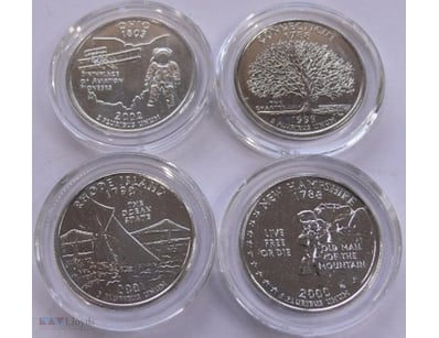 4X 24CT. PLATINUM PLATED UNITED STATES QUARTER, NE...