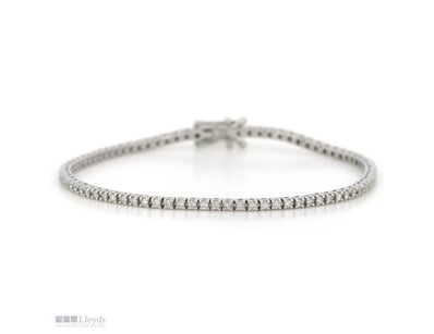 9K WHITE GOLD, 0.98CT TDW DIAMOND, TENNIS BRACELET...