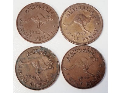 4X 1942 AUSTRALIAN ONE PENNY COINS

488567+16
...