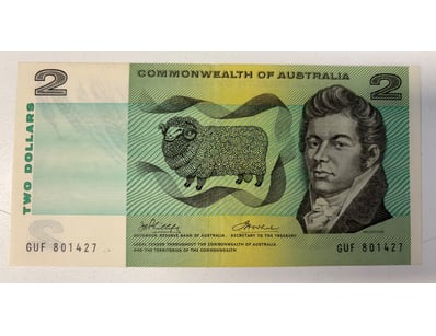 AUSTRALIAN TWO DOLLAR NOTE, R84 (EF)

CV: $32
...