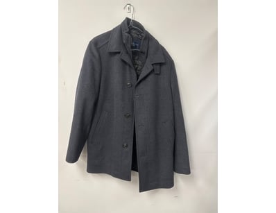 3x men's winter wool coat in charcoal grey, navy b...
