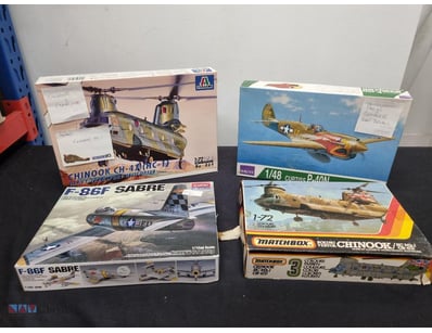COLLECTION OF SIX UNASSEMBLED MILITARY AIRCRAFT MO...
