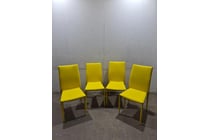 Yellow Fabric Upholstered Stackable Dining