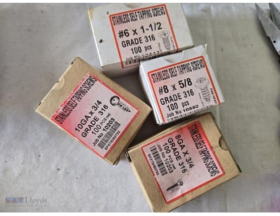 Stainless Steel Screws Different Sizes, 4 Boxes Ea...