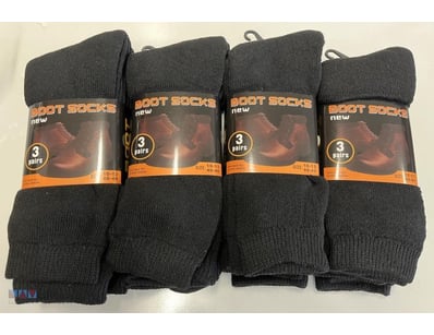Pack of 12 Boot Socks size 10-13, Gentle Welt and ...