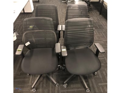 Office Chairs, with Wheels & Arm Rest, QTY 4.