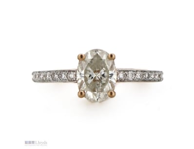 14K ROSE GOLD AND DIAMOND, CLASSIC RING.      

Th...