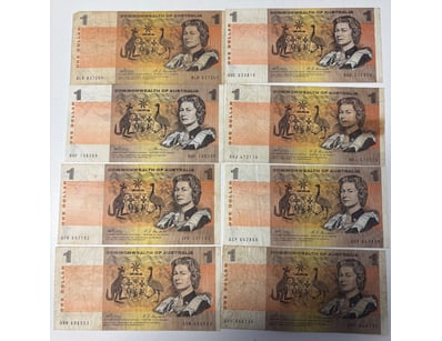 AUSTRALIAN COMMONWEALTH ONE DOLLAR NOTES COLLECTIO...