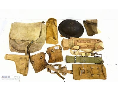 WWI BRITISH MILITARY CANVAS WEBBING EQUIPMENT SET ...