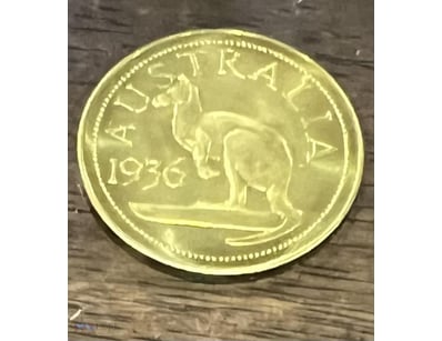 1936 AUSTRALIA FANTASYCROWN EDWARD VIII PROOF VERY...