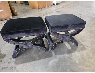 2x Fabric Upholstered Ottomans 
Dimensions: 57cmW ...
