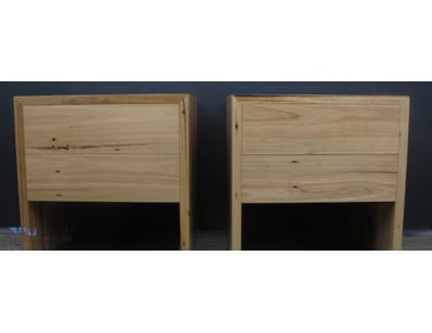 RRP $1360 Pair of mid-century modern timber bedsid...