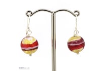 925 Sterling Silver And Italian Murano, Earrings.