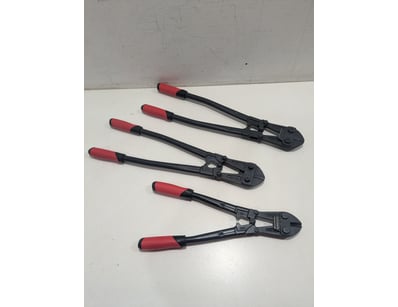 Set  bolt cutters with red and black ergonomic han...