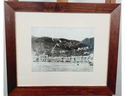 FRAMED VINTAGE PHOTOGRAPH OF WATERFRONT ARCHITECTU...