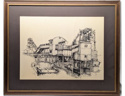 DAVID C. HENSHAW (EX MINER OF COLLIERY) SIGNED ART...