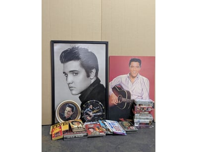 Elvis Presley memorabilia including books, VHS tap...