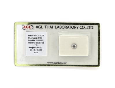 0.995CT CERTIFIED, NATURAL DIAMOND     

Round Bri...