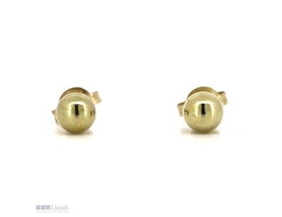 9K YELLOW GOLD, BALL STUD EARRINGS WITH 9K YELLOW ...