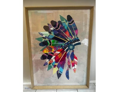 Vibrant Headress framed portrait - Large in size -...