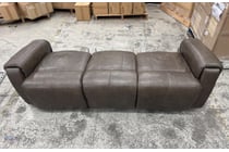 Brown Leather Couch, missing back rest, Approx