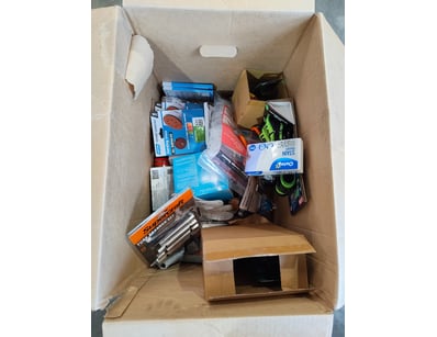 Mixed lot of tools and hardware supplies including...