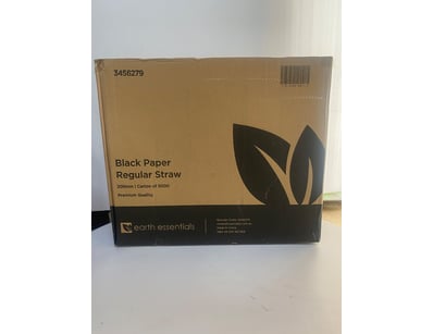 Unopened box of black straws. 200ml. Carton of 500...