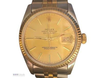 ROLEX DATEJUST 36 36MM YELLOW ROLESOR 16013 AUTOMA...