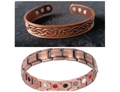2 X COPPER MAGNETIC ARTHRITIS BRACELETS         

...