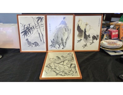SET OF FOUR CHINESE INK WASH PAINTINGS ON PAPER
...