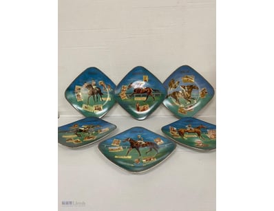 LOT OF 6 HORSE RACE PLATES. 
TULLOCH, BERNBOROUGH,...