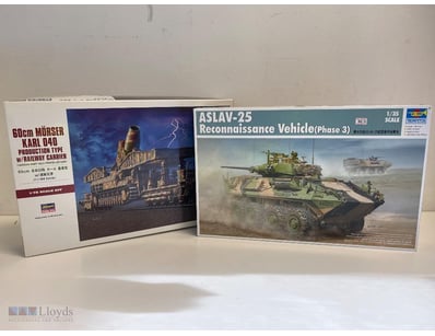 LOT OF 2 MILITARY VEHICLE SCALE MODEL KITS - ASLAV...