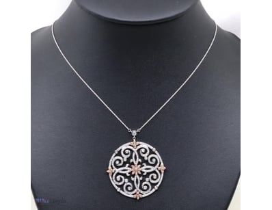 14K WHITE/ROSE GOLD, PINK DIAMOND AND DIAMOND, DEC...