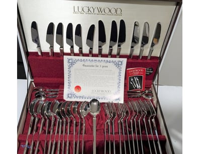 LUCKYWOOD VINTAGE STAINLESS STEEL MODERNIST STYLE ...