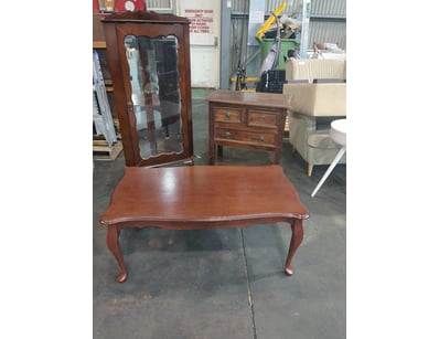 Timber furniture set including, rectangular coffee...