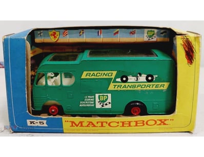 1960S MATCHBOX KING SIZE K-5 RACING CAR TRANSPORTE...