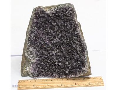 1.9 KILO CUT BASE AMETHYST CRYSTAL GEODE FROM BRAZ...