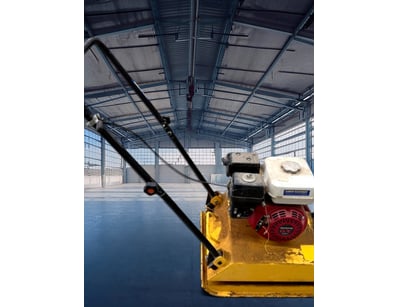 Vibratory plate compactor featuring a robust yello...